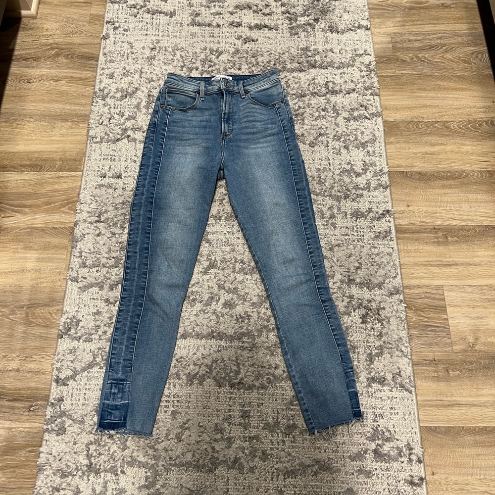 Curve Love High Rise Super Skinny Ankle 2R/26 side stripe